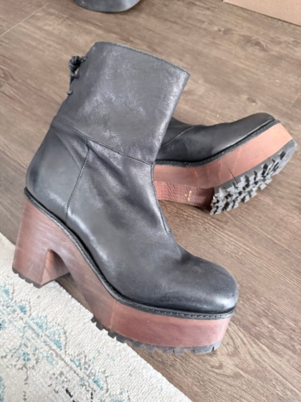 FREE PEOPLE  Black Kenna Platform Boots